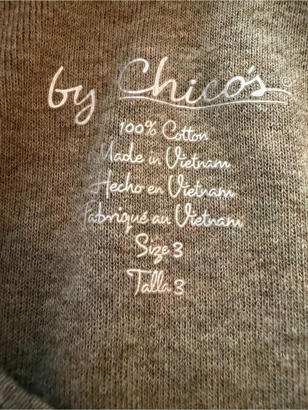 Chico’s 2-Piece Greens V-Neck Cotton T-Shirt Bundle Size XL - Picture 9 of 12